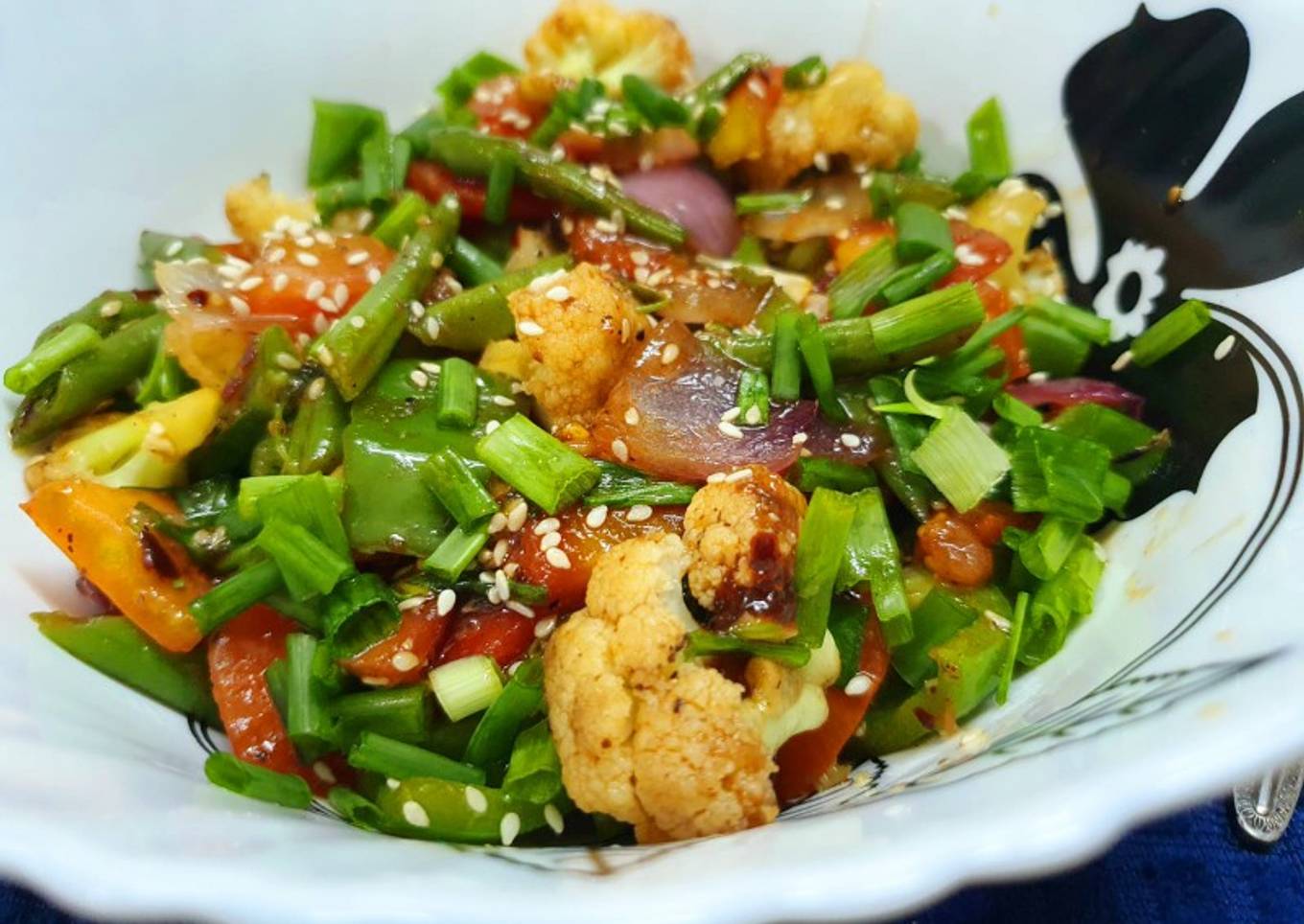 Chinese Stir Fried Mixed Vegetables and Green Beans