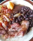 Frijoles con carne asada