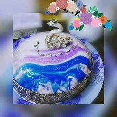 White chocolate mousse cake🎂 A picture of White chocolate mousse cake🎂.