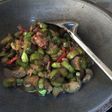 Oseng terong ikan asin pete