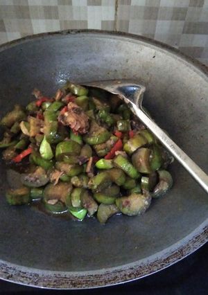 Foto resep Oseng terong ikan asin pete