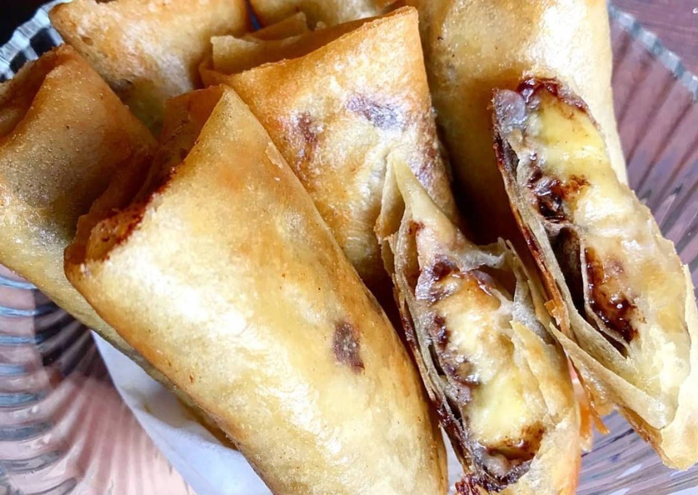 Lumpia Pisang Keju Coklat