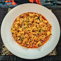 Bheja Fry Mumbai style / Scrambled Fried Brain with Indian spices A picture of Bheja Fry Mumbai style / Scrambled Fried Brain with Indian spices.