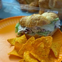 A picture of Chicken salad croissant.