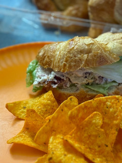 A picture of Chicken salad croissant.