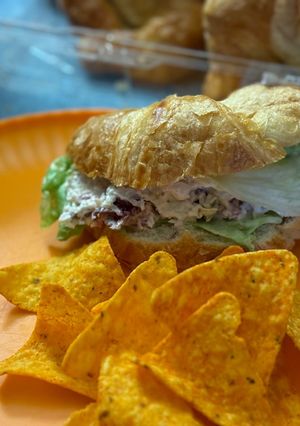 A picture of Chicken salad croissant.