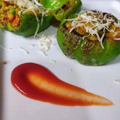 A picture of Bharwa Capsicum(Stuffed Bell Peppers).