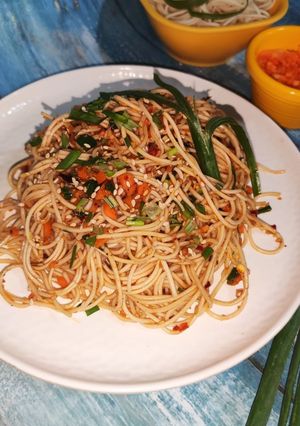 A picture of Spicy Tangy Linguine Pasta.