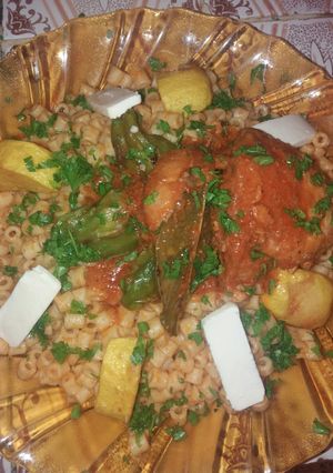 صورة لوصفة مقرونة تونسية😋😋 ملي ذقتها وطيبتها جامي قدرت نستغنى عليها😍