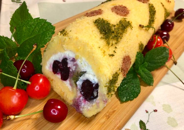 Recipe of Ultimate Cherry Roll Cake🍒