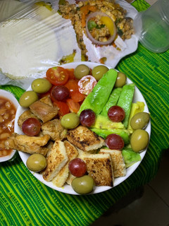 A picture of Cesar salad.