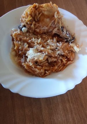 Φωτογραφία της συνταγής Κριθαράκι με κοτόπουλο και ροζέ σάλτσα στο φούρνο