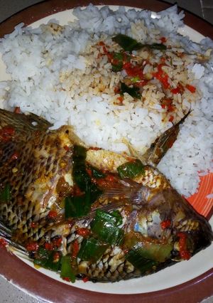 Pepper fish & white Rice ainihin hoton girkin