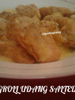 Foto resep Eggroll Udang Salted Egg / Udang Gulung Telur Saus telor asin
