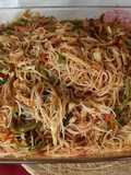 Fideos de arroz con verduras