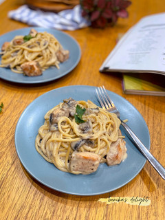Foto resep Creamy Spaghetti with Salmon