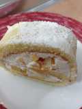 Brazo de gitano de melocotón/chocolate