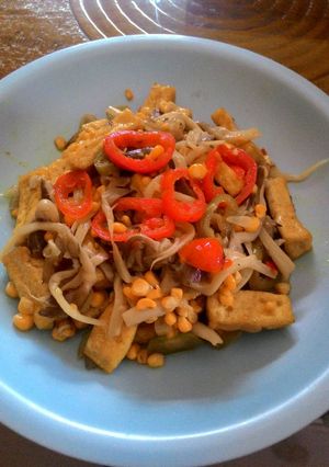 Foto resep Tumis jamur tahu