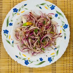 A picture of Lacha onion salad.