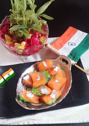 A picture of Tiranga Burfi 🇮🇳🇮🇳🇮🇳🇮🇳🌹.