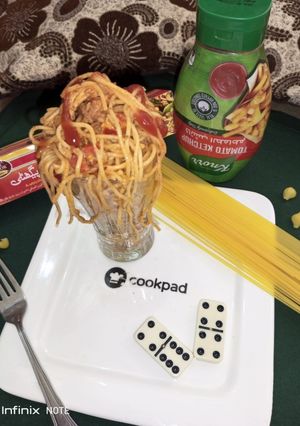A picture of Chicken fajita spaghetti.