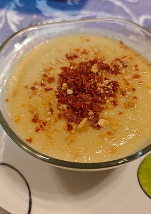 Una foto de Vichyssoise de puerro y manzana