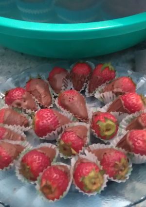 Una foto de Frutillas con chocolate