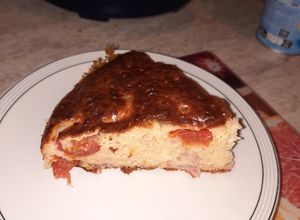Une photo de Cake salé aux petites tomates cerise lardon gruyère