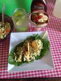 Ensalada mixta con veganesa (mayonesa vegana)