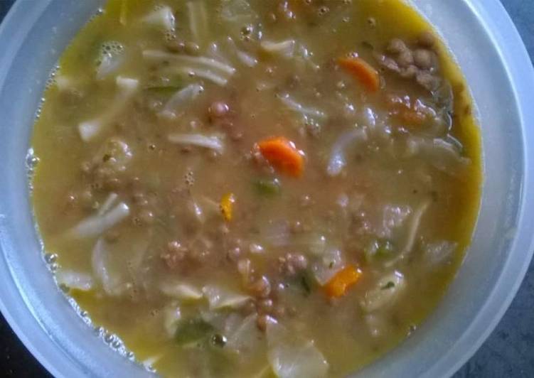 Lentils and vegetable soup