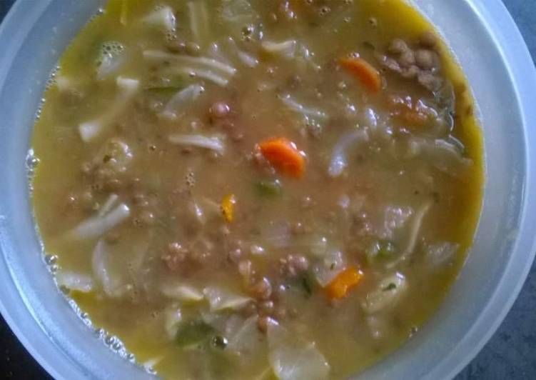 Step-by-Step Guide to Prepare Quick Lentils and vegetable soup