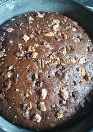 Una foto de Torta de banana con chocolate 🥧