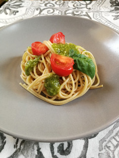 Una foto de Pasta pesto. [Vegan]