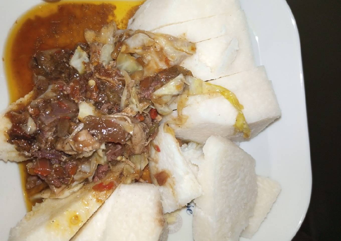 Yam & vegetables with chicken soup