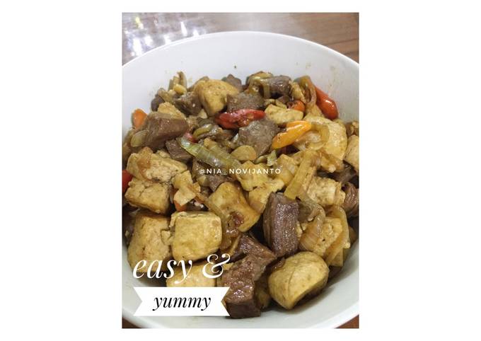 Resep membuat Krengseng pedas daging sapi mix tahu  sesuai selera