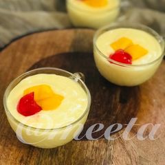 A picture of Mango Mousse eggless.