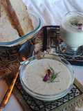 Cucumber soup with yogurt, raisins and walnut (Aab- dogh khiar)