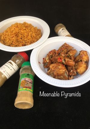 A picture of Party Jollof Rice with hot and spicy fish🤤🤤🤤#kano.