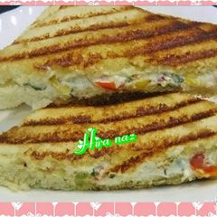 Curd And Vegetable Sandwich. Healthy & Easy A picture of Curd And Vegetable Sandwich. Healthy & Easy.