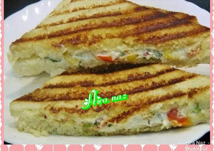 Curd And Vegetable Sandwich.                    Healthy & Easy
