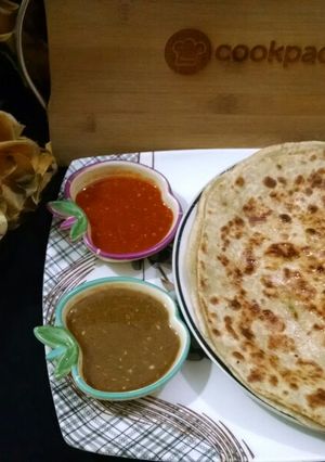 A picture of ALU ka paratha.