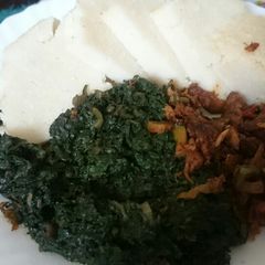 Ugali Beef spinach and kahurura. # author marathon contest# A picture of Ugali Beef spinach and kahurura. # author marathon contest#.