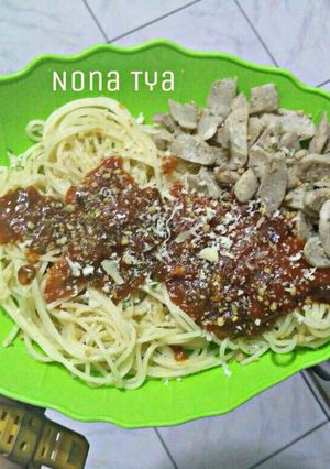 Foto resep Spaghetti keju otak-otak simple