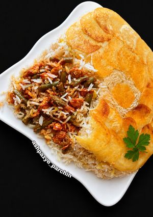 عکسی از دستور استانبولی با مرغ 🌸 لوبیا پلو با مرغ
