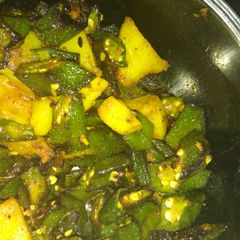 A picture of Potato lady's finger stir fry.