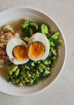 รูปของ โจ๊กไข่ขาวกุ้ง คีโต
