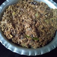 A picture of Banana flower curry.