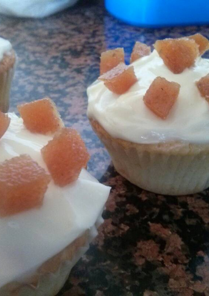 Una foto de Magdalenas de membrillo y queso crema