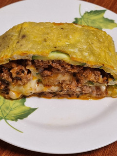 Una foto de Rollo de calabacín y carne picada