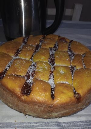 Una foto de Torta matera con membrillo